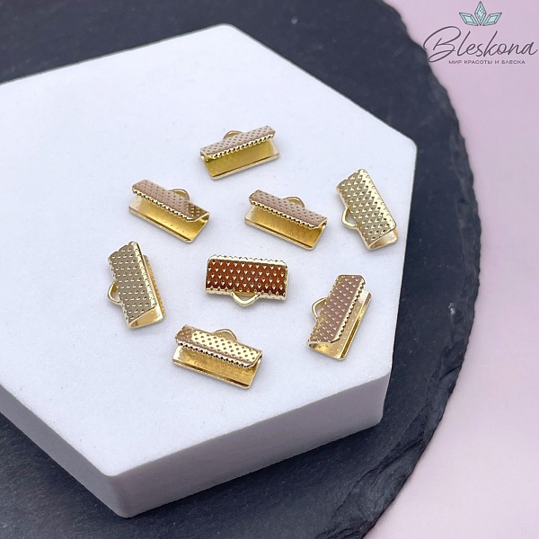 13*8 мм Цвет золото, Зажим-Концевик для шнура