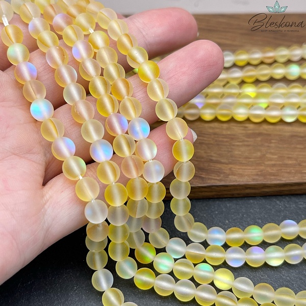 Опал желтый матовый (имитация) 6 мм