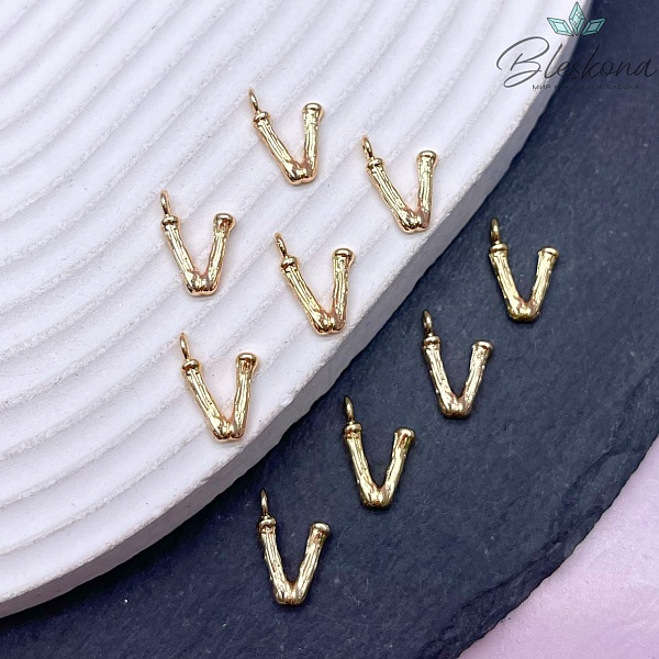 12 мм Цвет золото, Буквы веточки V 