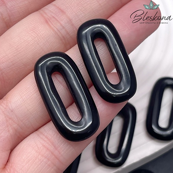 30*14 мм Подвеска овал Обсидиан