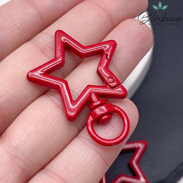 30,5*40мм , Замок крупный звезда красная эмаль 