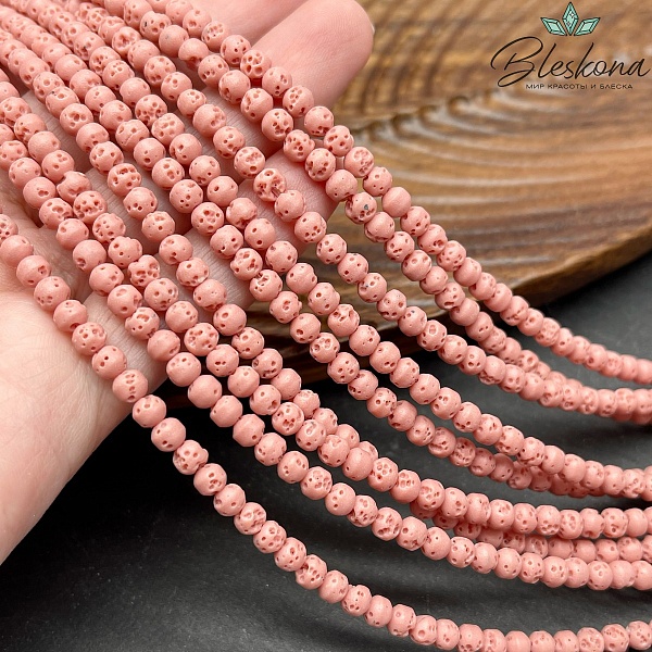 Лава Вулканическая розовая (имитация) 4 мм