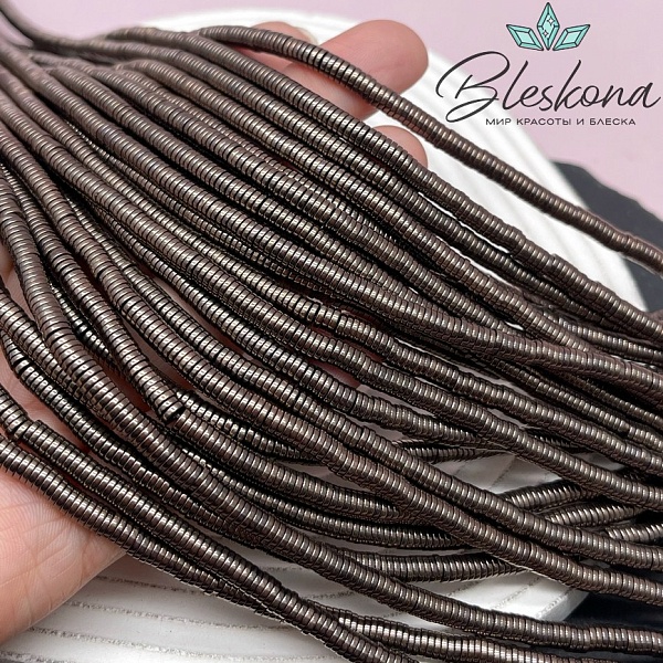 4*1 мм Гематин имитация, цвет коричневый №1 (шоколадный), диски №1