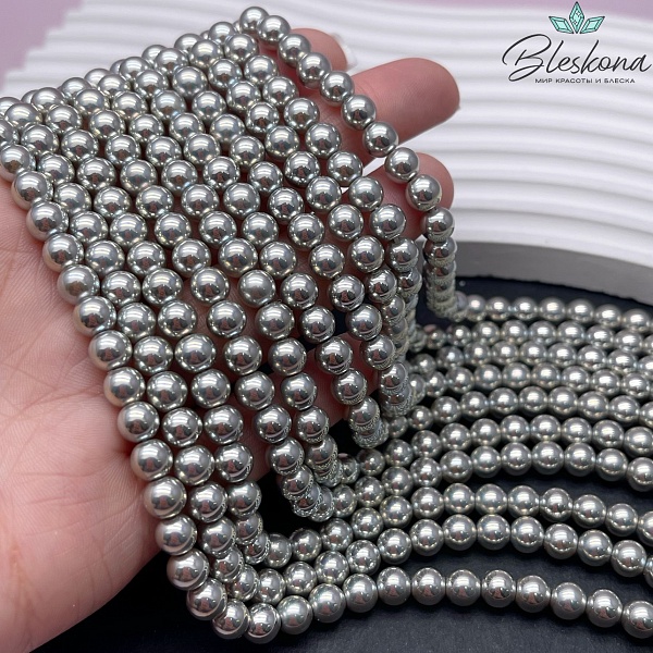 Жемчуг Майорка цвет светло-серый хамелеон 6 мм