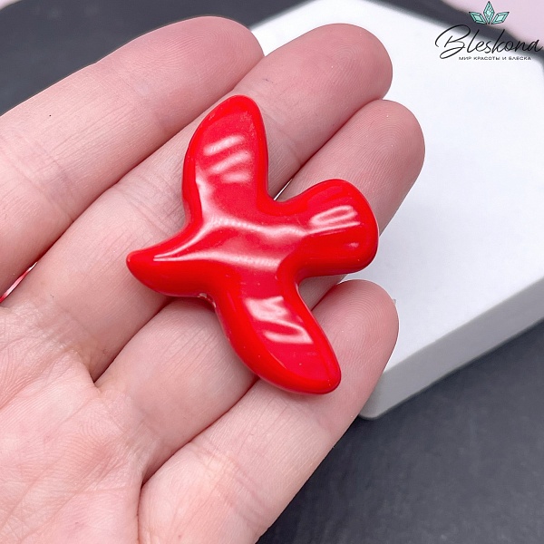 33*42 мм Керамика бусина Голубь красный (Птица)