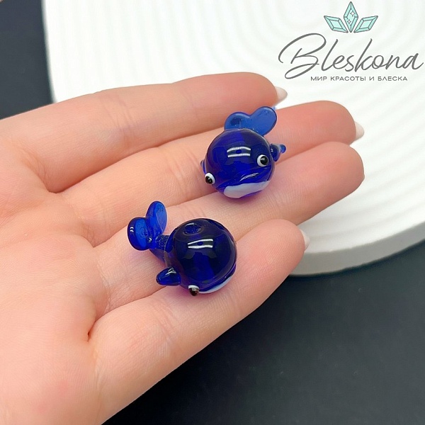 23*15 мм  Бусина кит темно- синий