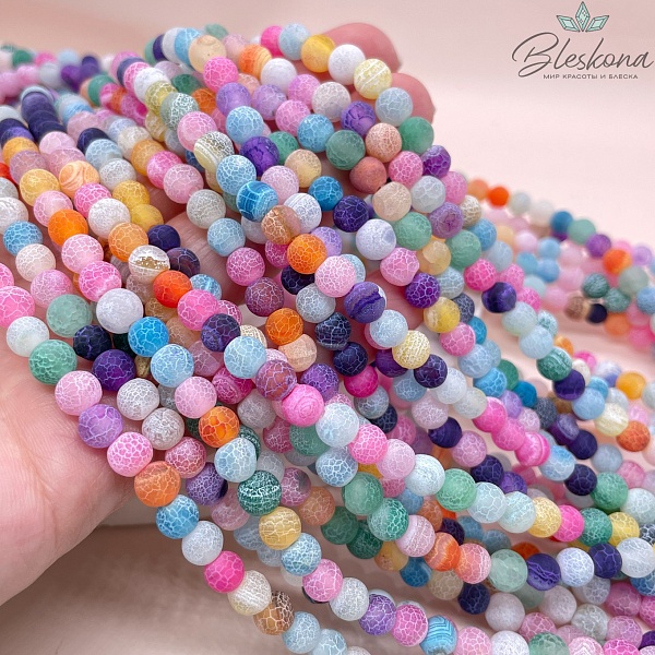 Агат Кракле микс 6 мм