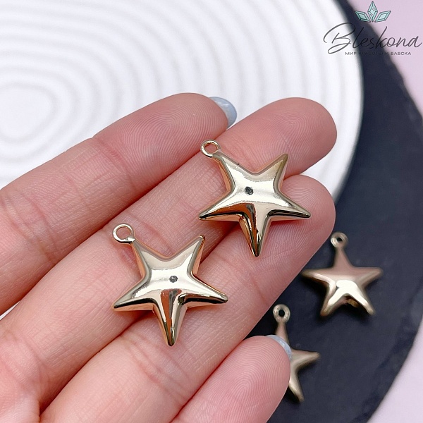 23*20мм Цвет золото, Подвеска звезда объемная