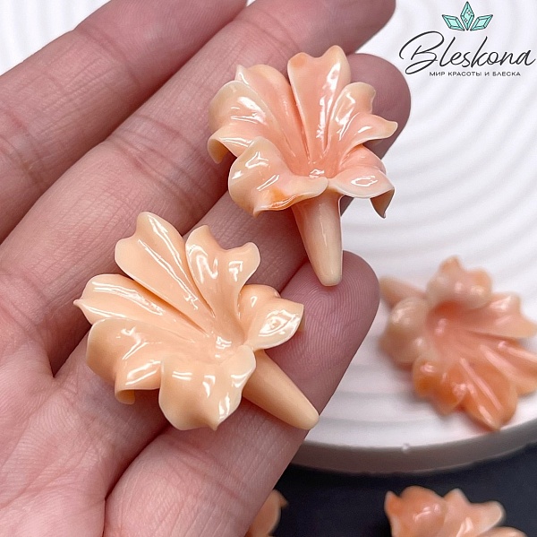 35*25 мм Подвеска цветок цвет оранжевый 