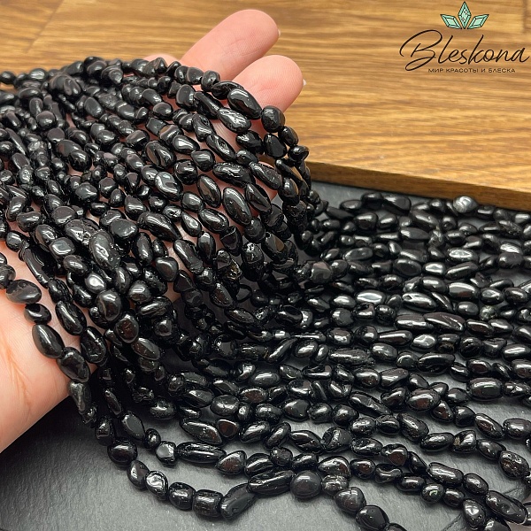 Турмалин черный (Шерл) галтовка (6-9)*(3-4) мм