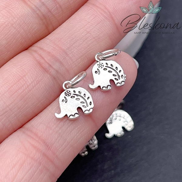 8*10 мм Подвеска мельхиор Слон