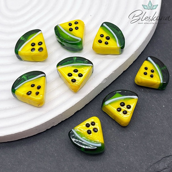 19*20 мм Бусина арбуз желтый
