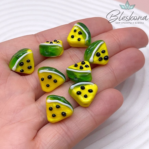 12*14 мм Бусина арбуз желтый