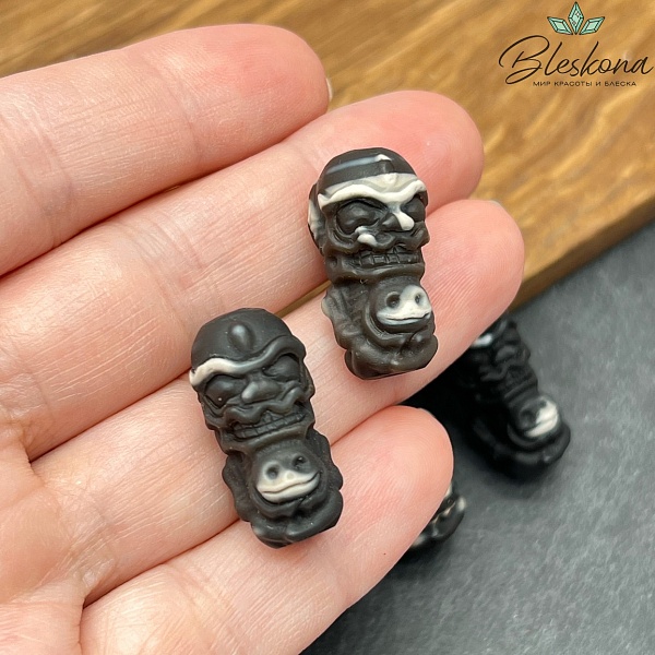 22*11 мм Резная тибетская бусина из Агата №1