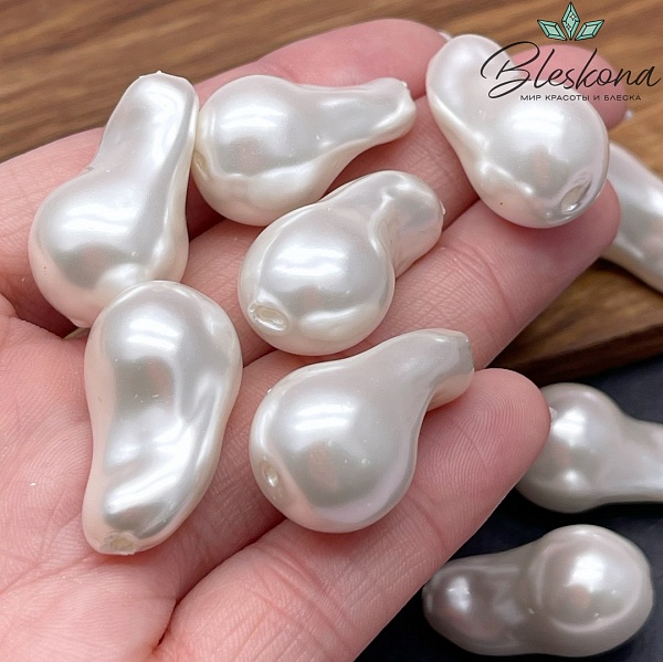 16*28 мм Жемчуг Майорка цвет кремовый (штучно)