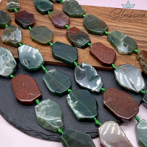 Агат индийский плоский фриформ (30-40)*(20-30)  мм