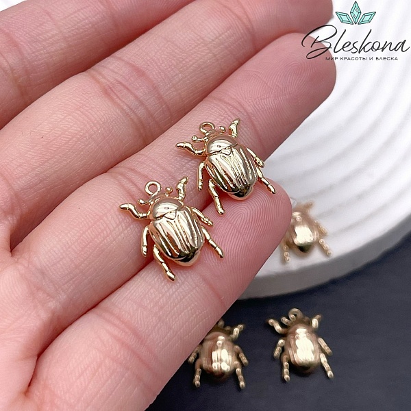 15*12 мм Цвет золото, Подвеска Майский жук