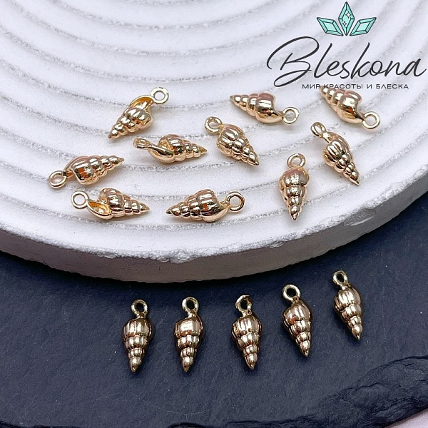 12*4,5 мм Цвет золото, Подвеска ракушка
