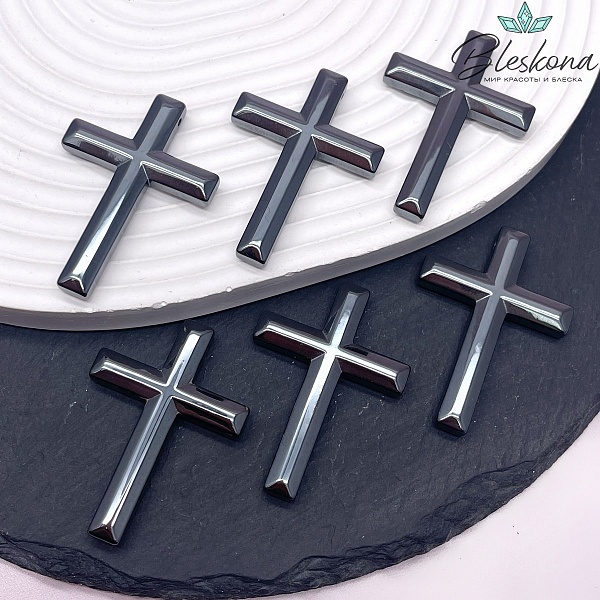 Подвеска крест Гематин 42*30 мм