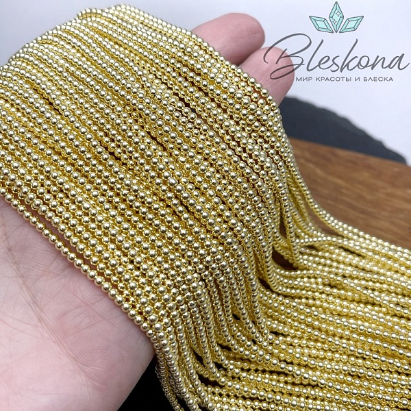 3 мм Гематин имитация, цвет светлое золото 