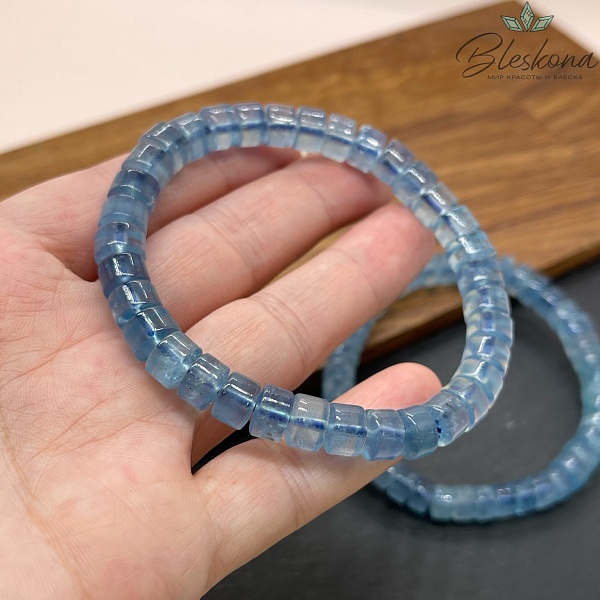 Аквамарин рондель 8 мм сет 18 см