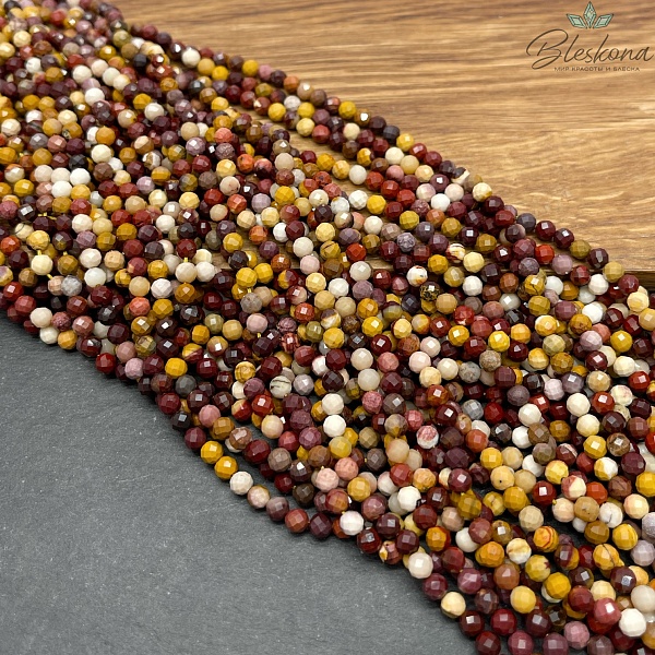 Яшма Мукаит микроогранка 4,5 мм