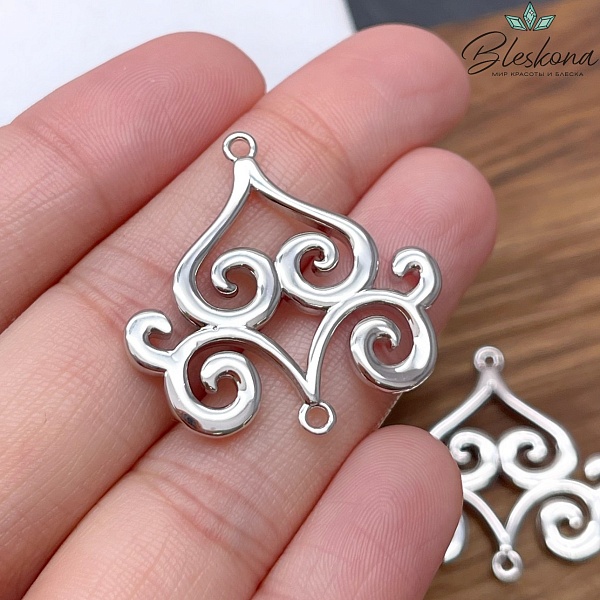 30*30 мм Цвет серебро, Коннектор Этно №11