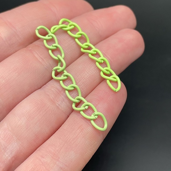 4,5 мм , Цепочка - удлинитель салатовая эмаль