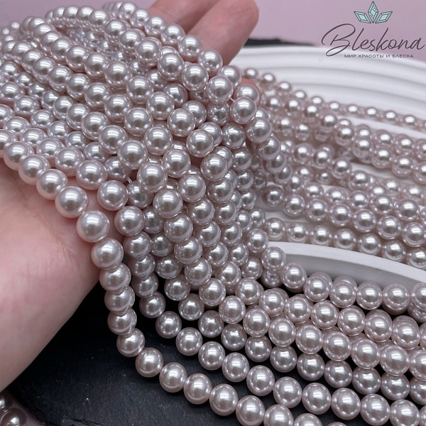 Жемчуг Майорка, цвет светло- фиолетовый  7 мм