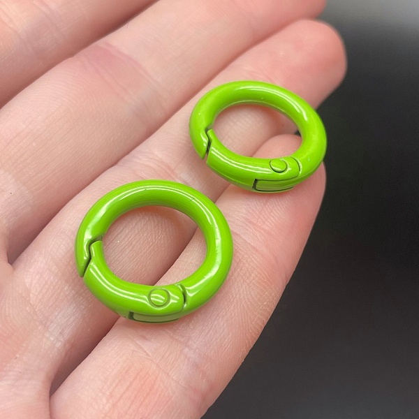 20мм , Замок круг светло-зеленая эмаль №1