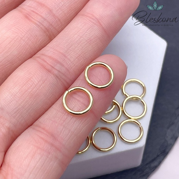 Колечки разъемные, цвет золото 9*1,2 мм уп. 1 гр