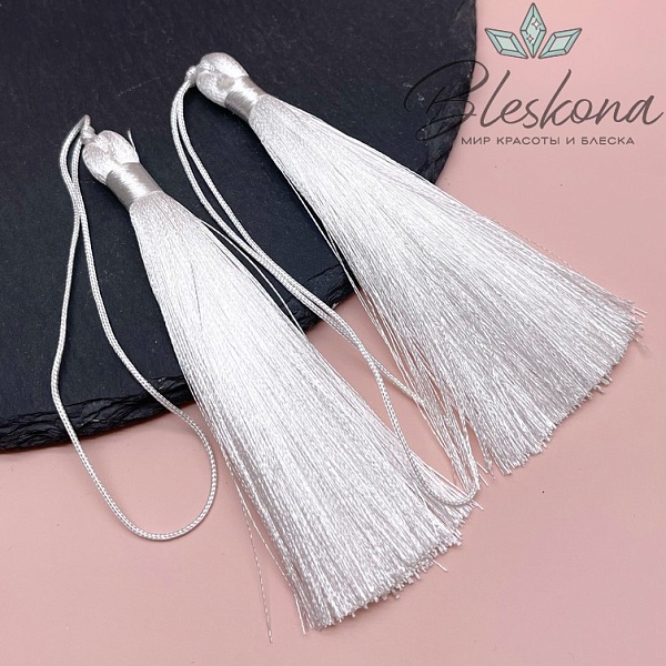 Кисть вискозный шелк Белая 10*1 см