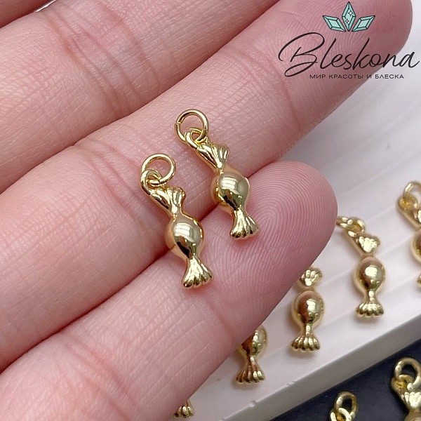 14*4 мм Цвет золото, Подвеска конфета