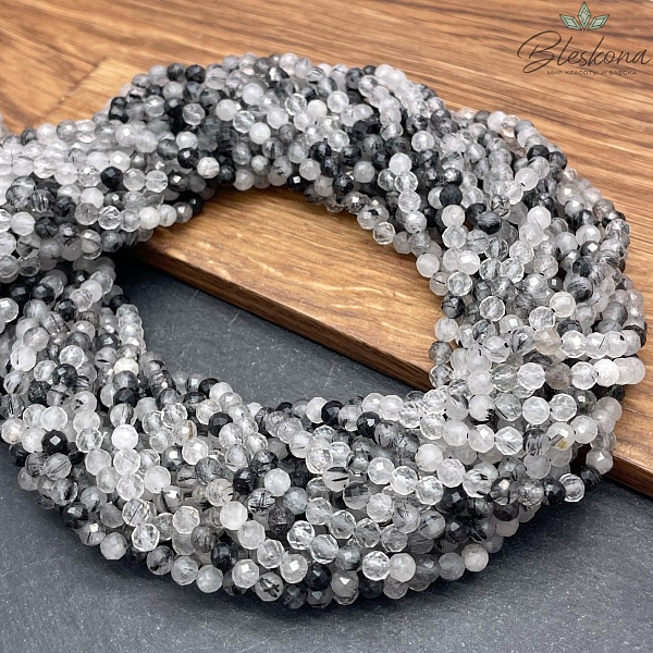 Кварц Турмалиновый алмазная огранка 4 мм