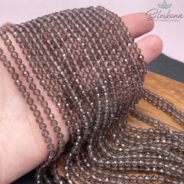 Раухтопаз алмазная огранка 4 мм