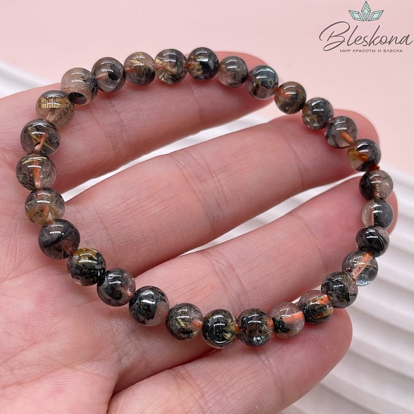  Кварц Рутиловый с включениями титана 6 мм сет 18 см