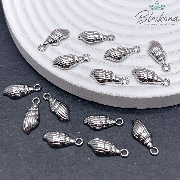 17*7 мм Цвет серебро, Подвеска ракушка 