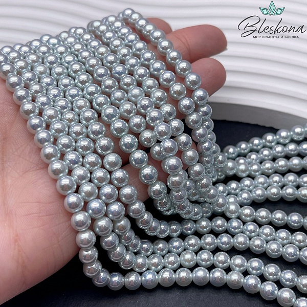 Жемчуг Майорка цвет светло-голубой 6 мм
