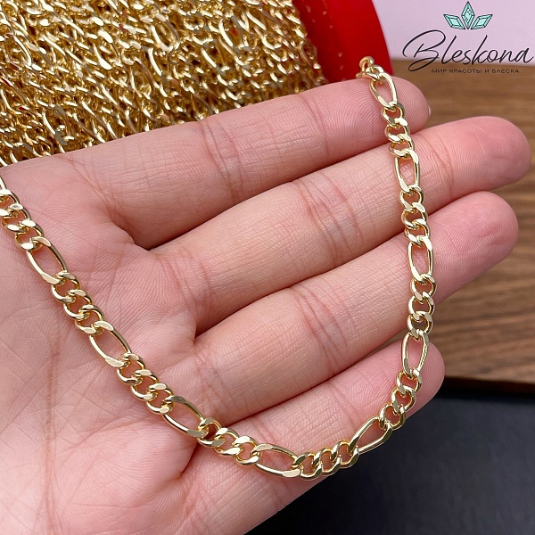 Цепь №148-1 цвет золото 9*4,5 мм CAMS119