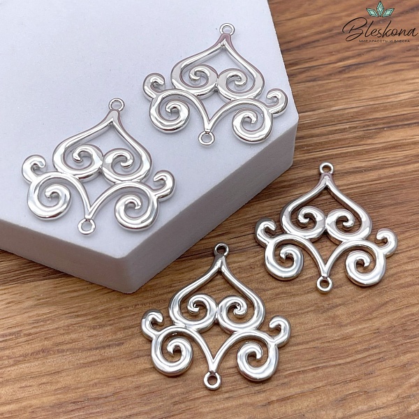 30*30 мм Цвет серебро, Коннектор Этно №11