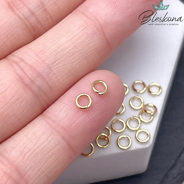4*0,8 мм Цвет золото, Колечки уп. 1 гр. 
