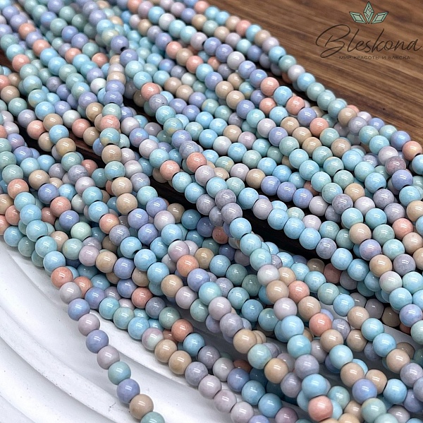 Радужный Агат микс 4 мм (имитация)