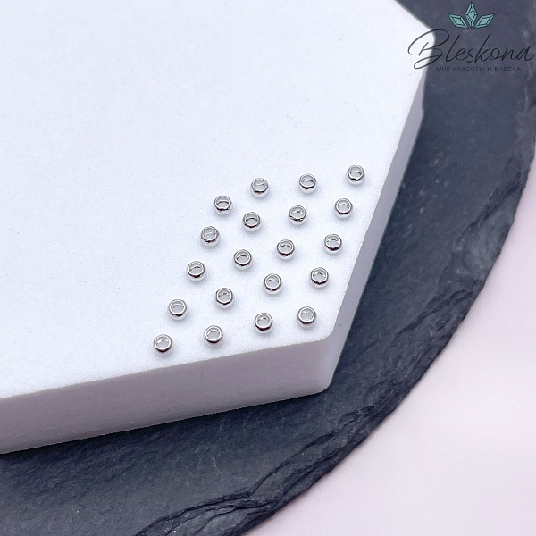 2,5 мм Цвет серебро, Кримпы (зажимные бусины) уп. 10 шт. 