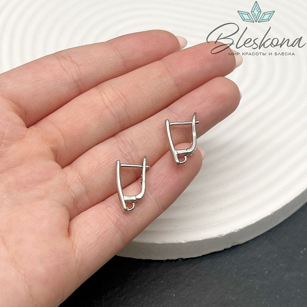 16*2,2мм Цвет серебро, Швензы без страз №25 Люкс