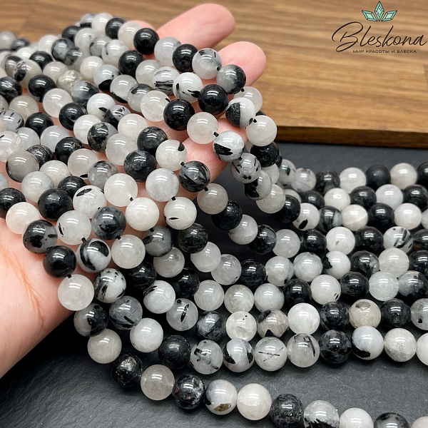 Кварц Рутиловый Турмалиновый №1 8мм