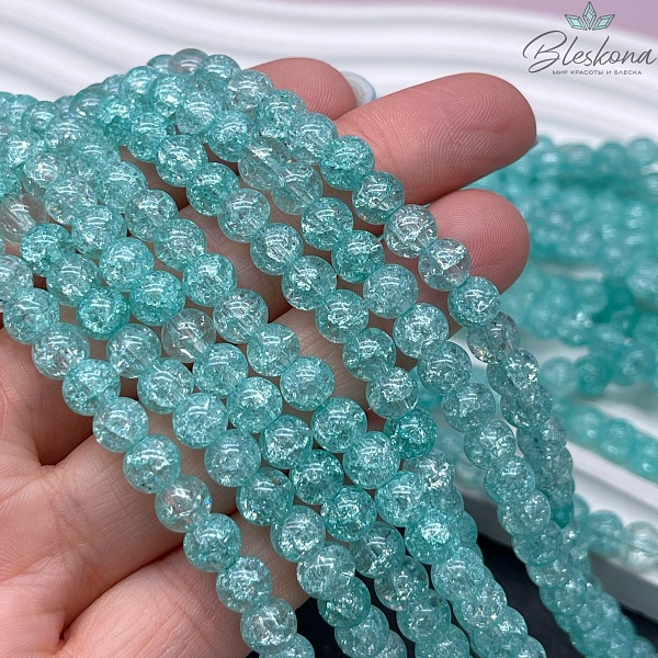 Кварц снежный мятный (имитация) 6 мм