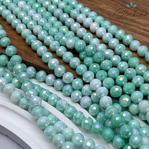 Стекло Lux мятное огранка  8 мм