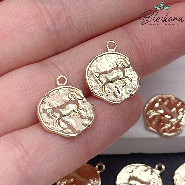 14 мм, цвет золото, Подвеска Овен Р16681