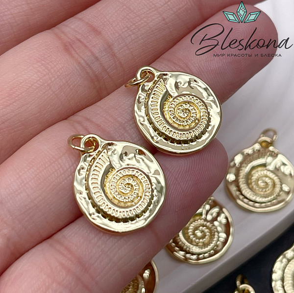 18,3*15,5 мм Цвет золото, Подвеска ракушка улитка