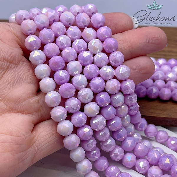Стекло Lux сиреневое огранка острая 8 мм